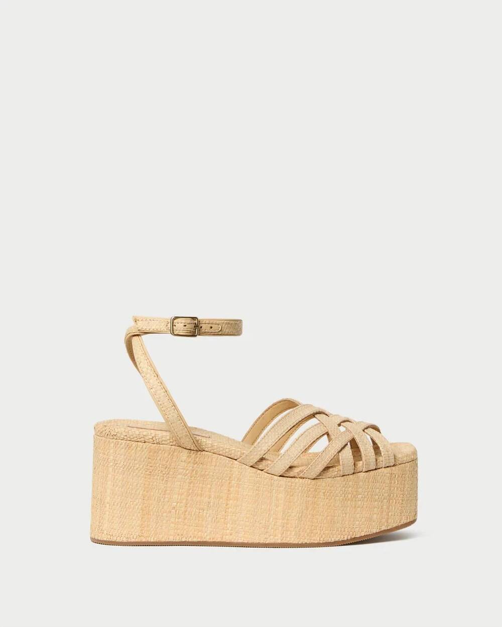 NEW LOEFFLER RANDALL women's channing platform sandal in natural